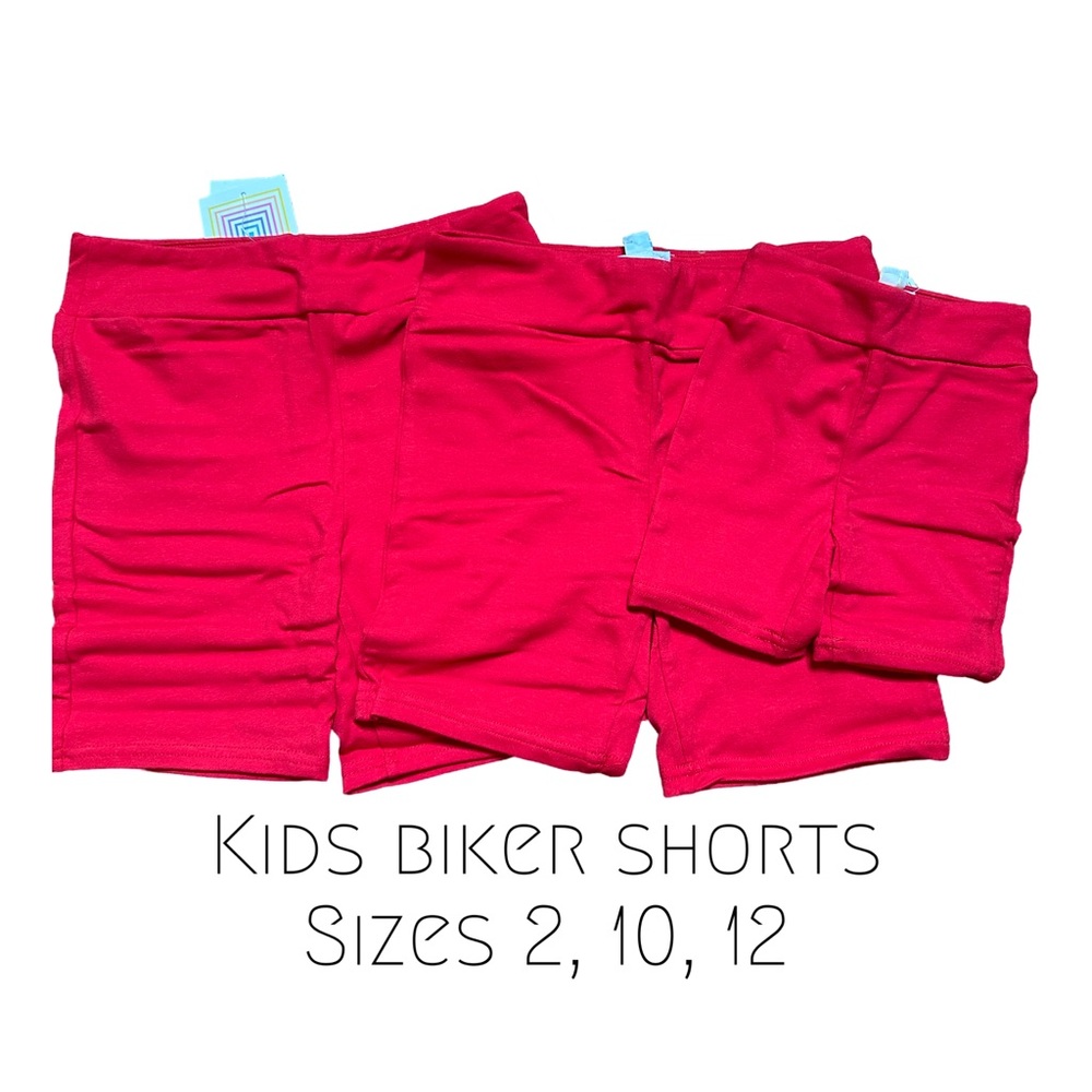 Kids Solid Red biker shorts